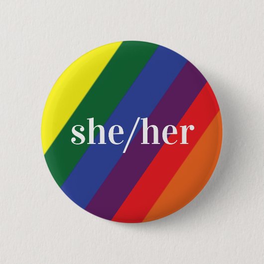 LGBTレインボープライドフラッグ代名詞ボタン 缶バッジ (正面)