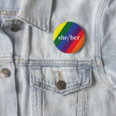 LGBTレインボープライドフラッグ代名詞ボタン 缶バッジ (インサイチュ)