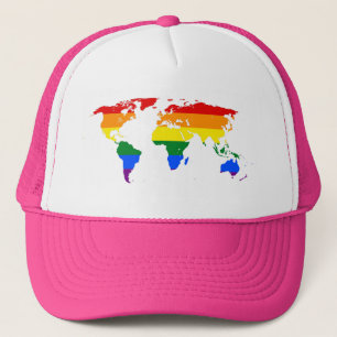 LGBTレインボープライドワールドマップハット キャップ