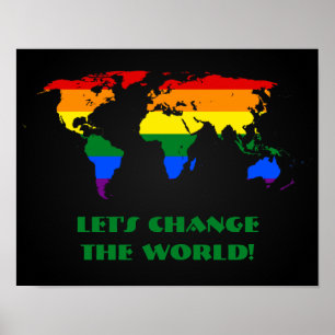 LGBTレインボープライド世界地図ポスター ポスター