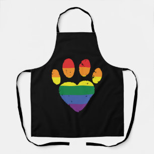 LGBTレインボーポープリントハートペットラバーズプライド エプロン