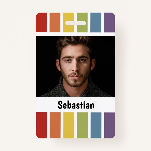 LGBTレインボーミュートパーソナライズされた色 バッジ (正面)