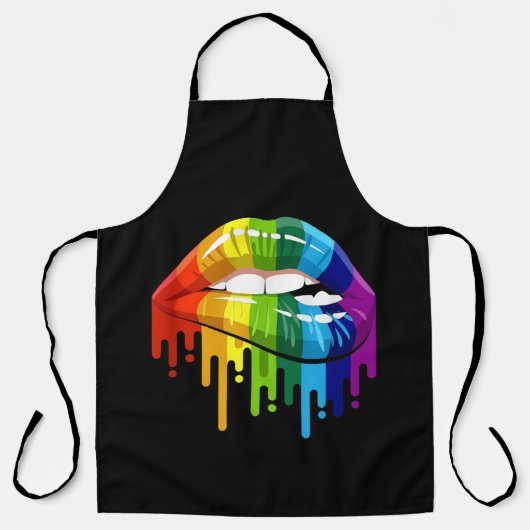 LGBTレインボーリップゲイプライド エプロン (正面)