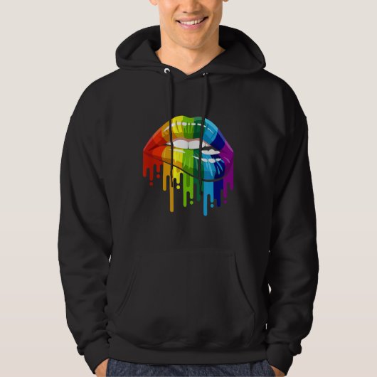 LGBTレインボーリップゲイプライド パーカ (正面)