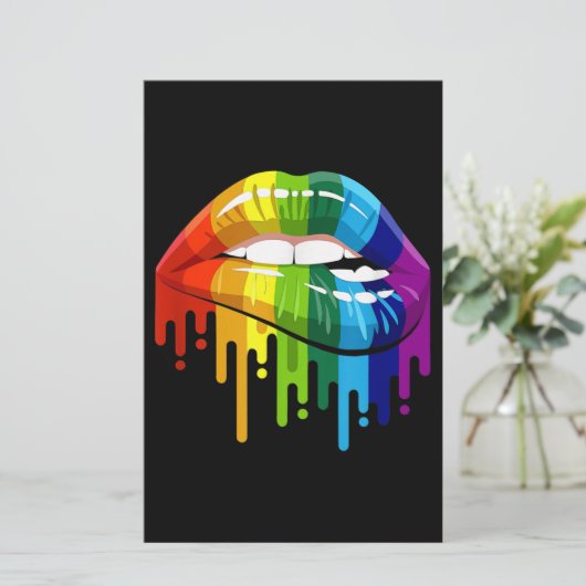 LGBTレインボーリップゲイプライド 便箋 (スタンド正面)