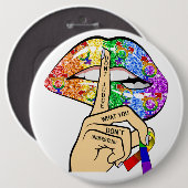 LGBTレインボーリップ 缶バッジ (正面&裏面)