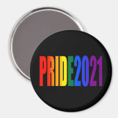 LGBTレインボー国旗の色LGBTQゲイプライド2021 マグネット (正面/裏面)