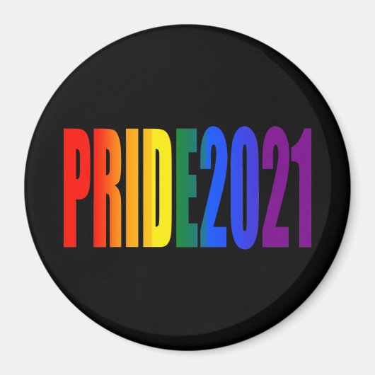 LGBTレインボー国旗の色LGBTQゲイプライド2021 マグネット (正面)