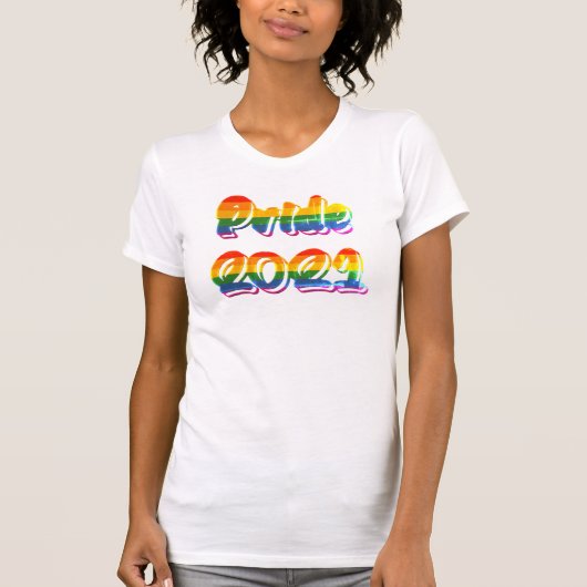 LGBTレインボー国旗の色LGBTQゲイプライド2021 Tシャツ (正面)