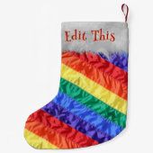 LGBTレインボー国旗ゲイプライドパーソナライズされた国旗の名前 スモールクリスマスストッキング (裏面)