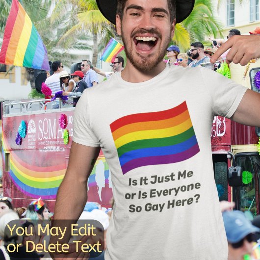 LGBTレインボー国旗ゲイプライド国旗カスタム文字おもしろい Tシャツ