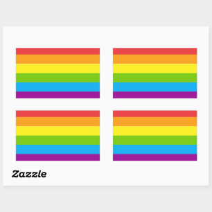 Lgbtレインボー国旗 長方形シール