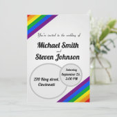 LGBTレインボー結婚式招待状 招待状 (スタンド正面)
