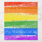 LGBTレインボー絵を描フ ワインラベル (シングルラベル)