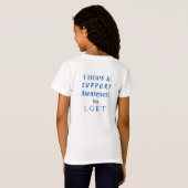 LGBTレインボー認識度リボンエンジェルカスタムシャツ Tシャツ (裏面フル)