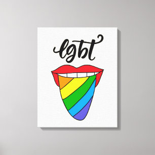 LGBTレインボー·タング キャンバスプリント