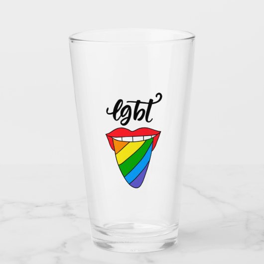 LGBTレインボー·タング タンブラーグラス (正面)