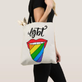 LGBTレインボー·タング トートバッグ (クローズアップ)