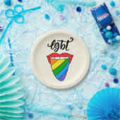 LGBTレインボー·タング ペーパープレート (パーティー)