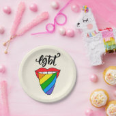LGBTレインボー·タング ペーパープレート (パーティー)
