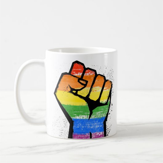 LGBTレジスタンスの拳 コーヒーマグ コーヒーマグカップ (左)