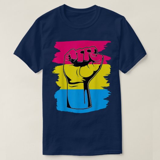 LGBTレジスト拳ヴィンテージハンドパンセアル国旗パンPr Tシャツ (デザイン正面)