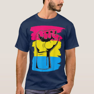 LGBTレジスト拳ヴィンテージハンドパンセアル国旗パンPr Tシャツ