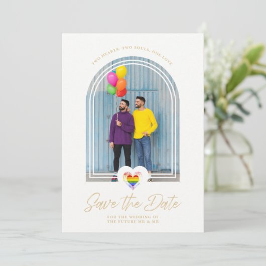 LGBTレズゲイ結婚のアーチエフェクトプライドハート (スタンド正面)