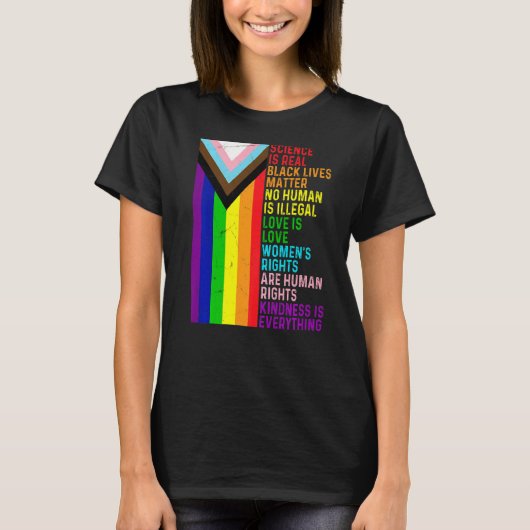 Lgbtレズビアンゲイサイエンス実在はBlm愛は愛である Tシャツ (正面)