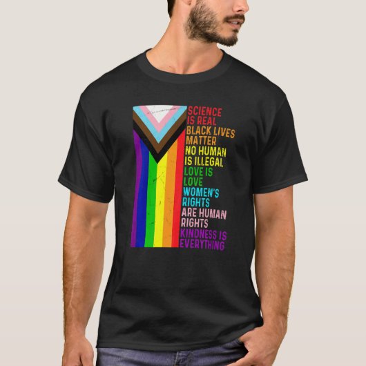 Lgbtレズビアンゲイサイエンス実在はBlm愛は愛である Tシャツ (正面)