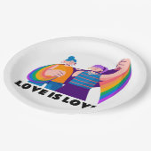 LGBTレズビアンラブイズラブプライドガールズイラストレーション ペーパープレート (アングル)