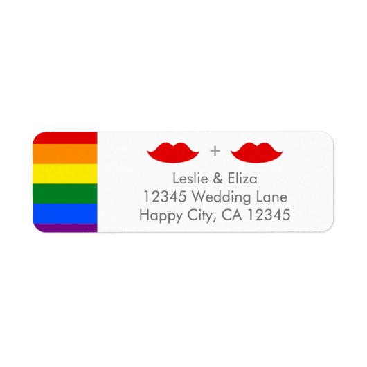 LGBTレズビアンリップレインボー結婚ズ ラベル (正面)