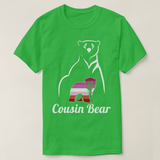 LGBTレズビアン従兄弟ベアーレズビアンプライド国旗 Tシャツ (デザイン正面)