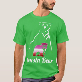 LGBTレズビアン従兄弟ベアーレズビアンプライド国旗 Tシャツ