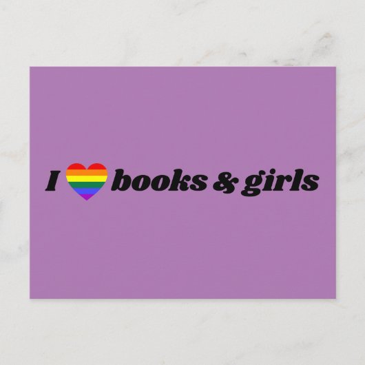 LGBTレズビアン私が大好きな本と女の子 ポストカード (正面)