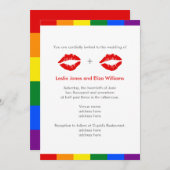 LGBTレズビアン·リップ·レイン結婚ボーズ 招待状 (正面/裏面)