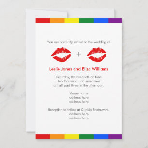 LGBTレズビアン·リップ·レイン結婚ボーズ 招待状