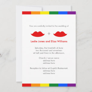 LGBTレズビアン·リップ·レイン結婚ボーズ 招待状