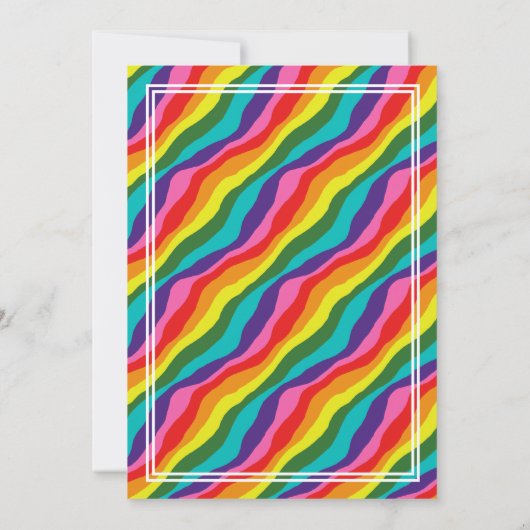 LGBTレパーソナライズされたインボー·ハート結婚ズ 招待状 (裏面)