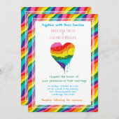 LGBTレパーソナライズされたインボー·ハート結婚ズ 招待状 (正面/裏面)