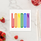 LGBTロンドンゲイプライドレインボー文字LGBTQパーティー スタンダードカクテルナプキン (インサイチュ)