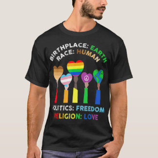 LGBT人種の人間生誕地の宗教の愛T - Tシャツ