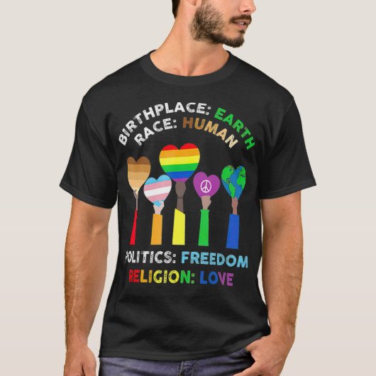 LGBT人種の人間生誕地の宗教の愛T - Tシャツ (正面)