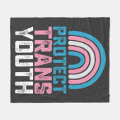 LGBT保護プライドトランスジェンダー青少年 フリースブランケット (正面(横))