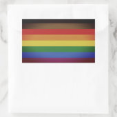 LGBT包括的プライド (有色人種のプライド) 長方形シール (バッグ)