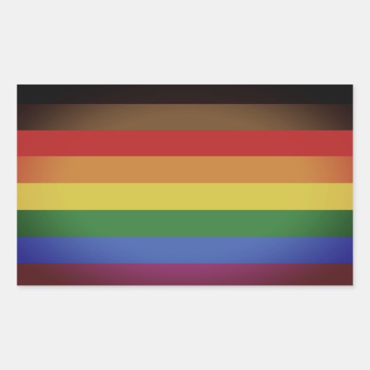 LGBT包括的プライド (有色人種のプライド) 長方形シール (正面)