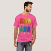 Lgbt国旗のポピックス7月4日Popsiclesアメリカ国旗in Tシャツ (正面フル)