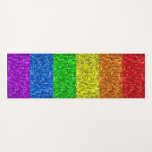 LGBT国旗のレインボー鮮やかグリッタースパークルプライド ヨガマット (裏面(横))