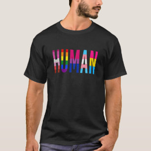 LGBT国旗の人間プライド Tシャツ
