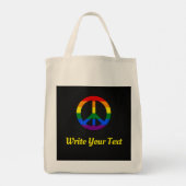 LGBT国旗の平和標識 トートバッグ (裏面)